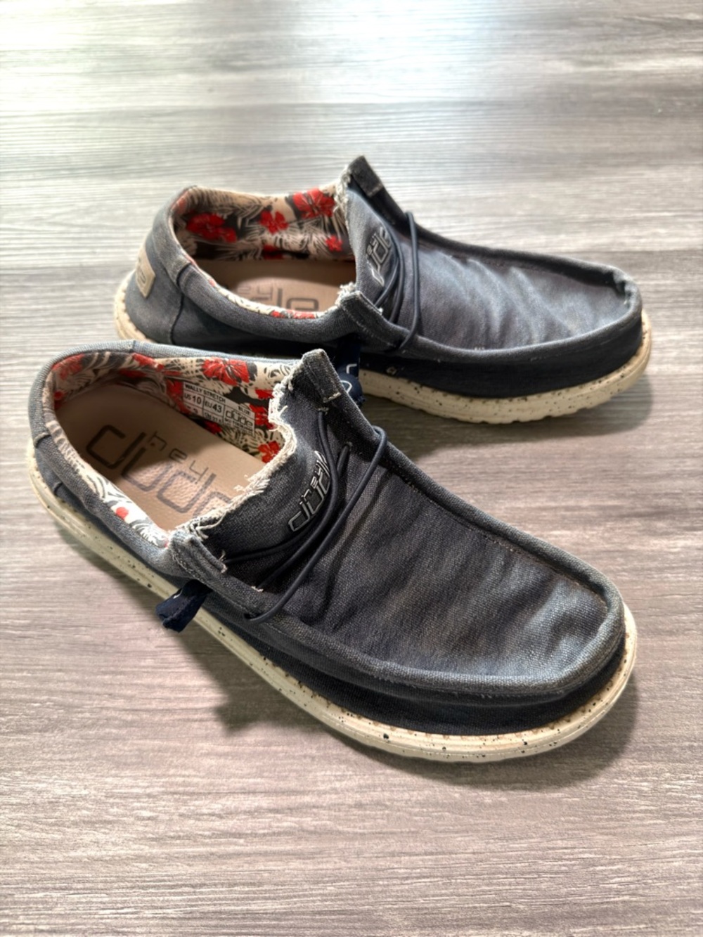 Hey Dude Wally Stretch Navy Blue Loafer Moccasin Slip-On Shoes Size Men’s US 10